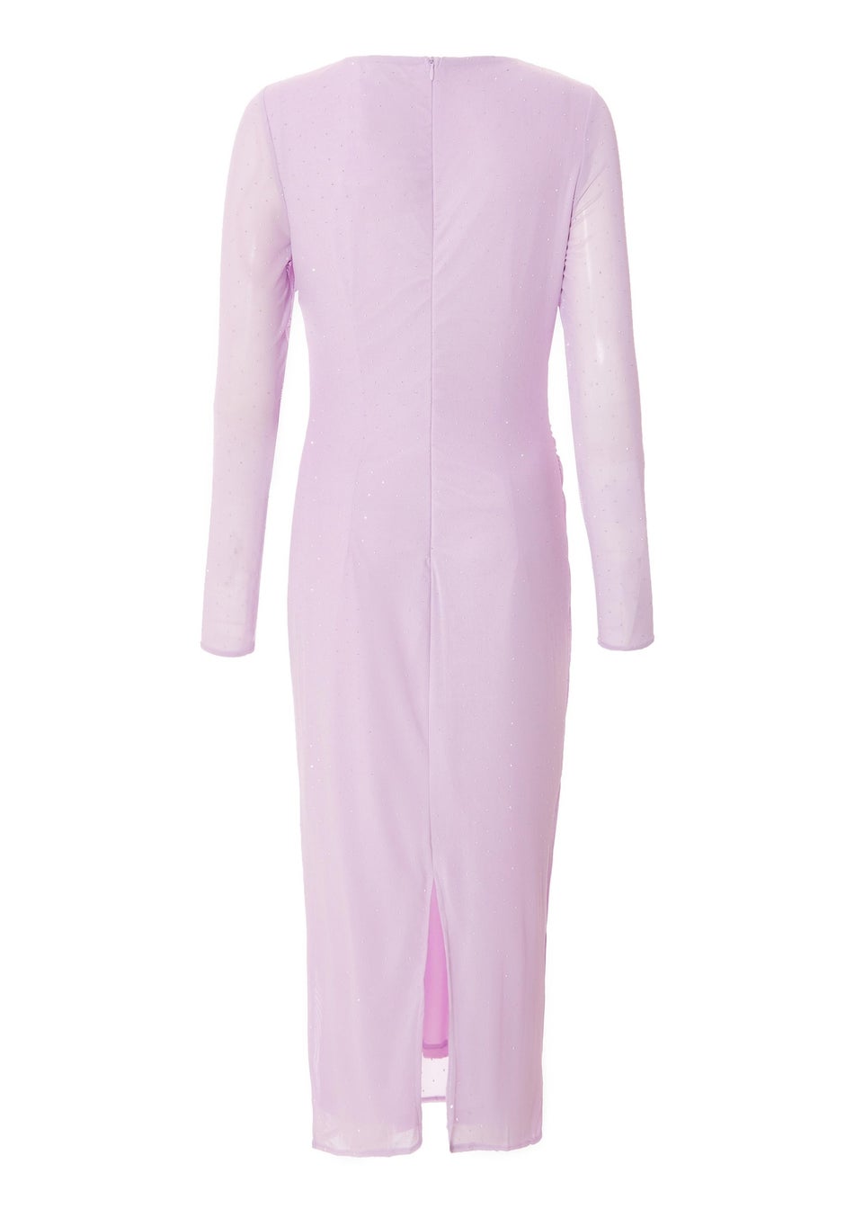 Quiz Lilac Mesh Diamante Midaxi Dress