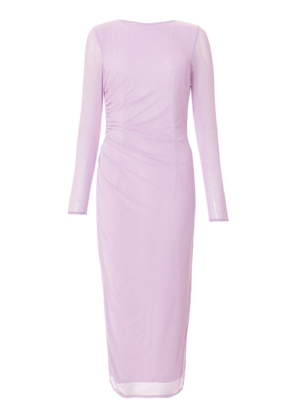 Quiz Lilac Mesh Diamante Midaxi Dress