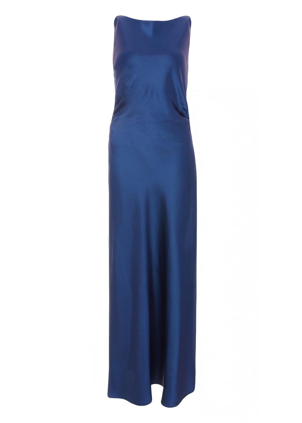 Quiz Navy Satin Ruched Midaxi Dress