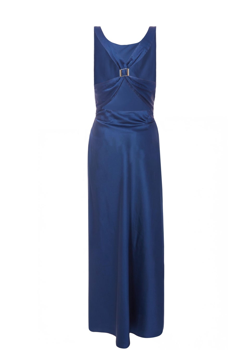 Quiz Navy Satin Ruched Midaxi Dress