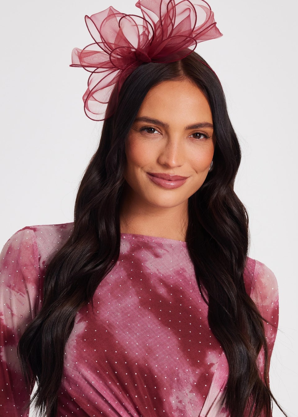 Quiz Burgundy Feather Headband Fascinator