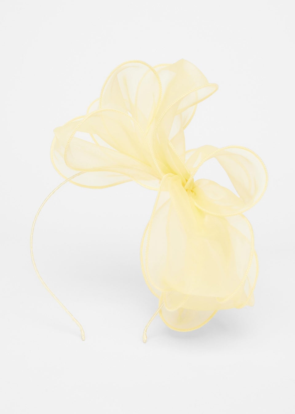 Quiz Yellow Mesh Headband Fascinator