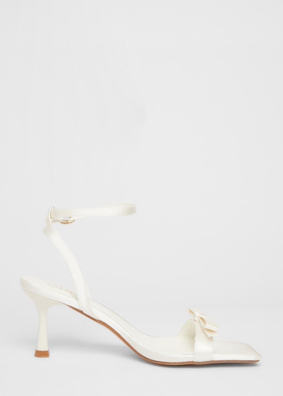 Quiz White Satin Bow Heels