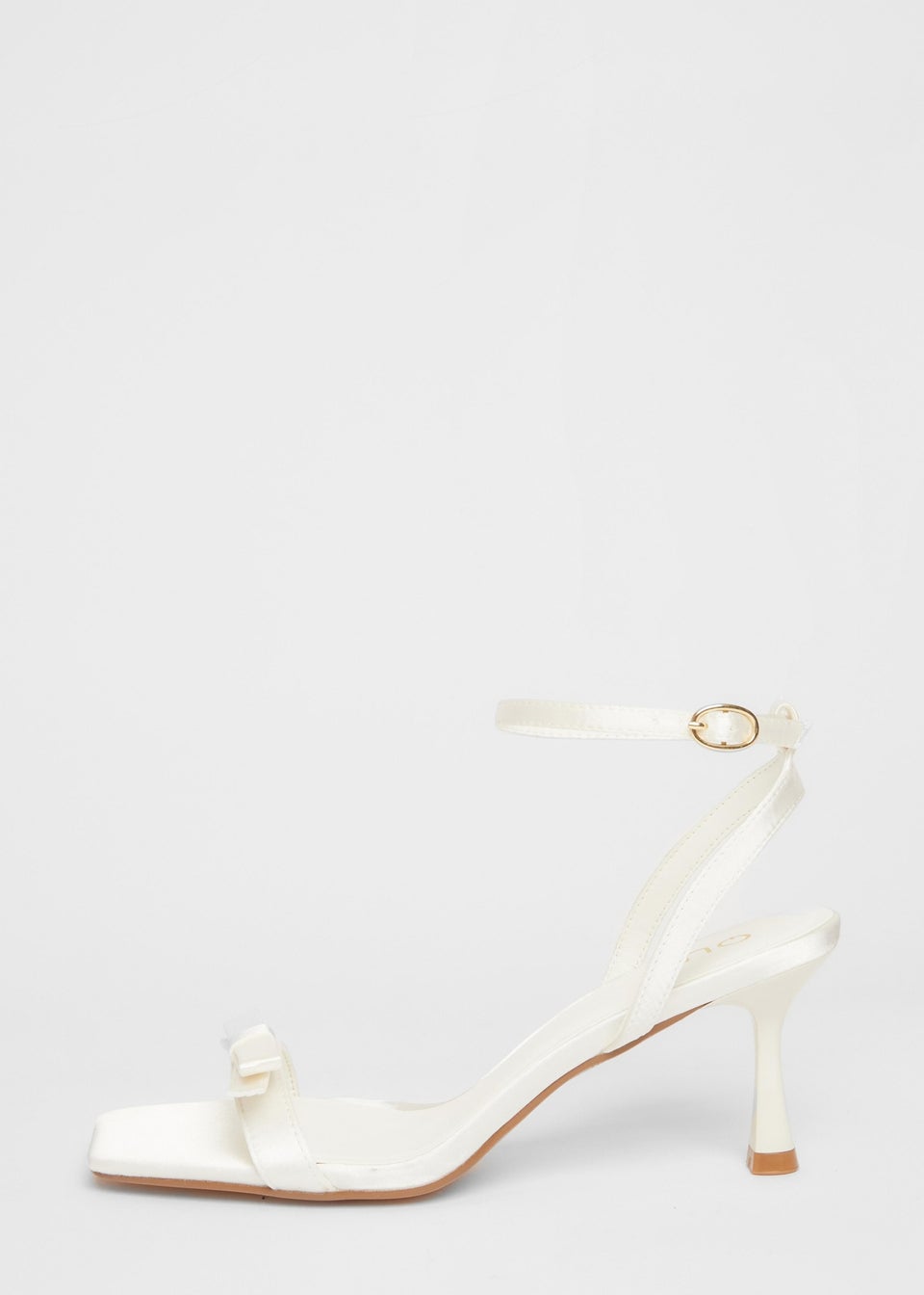 Quiz White Satin Bow Heels