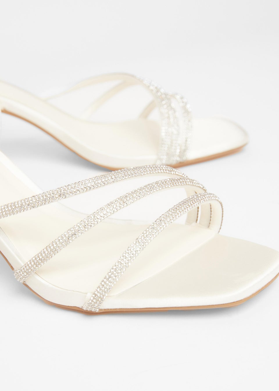 Quiz White Embellished Heels