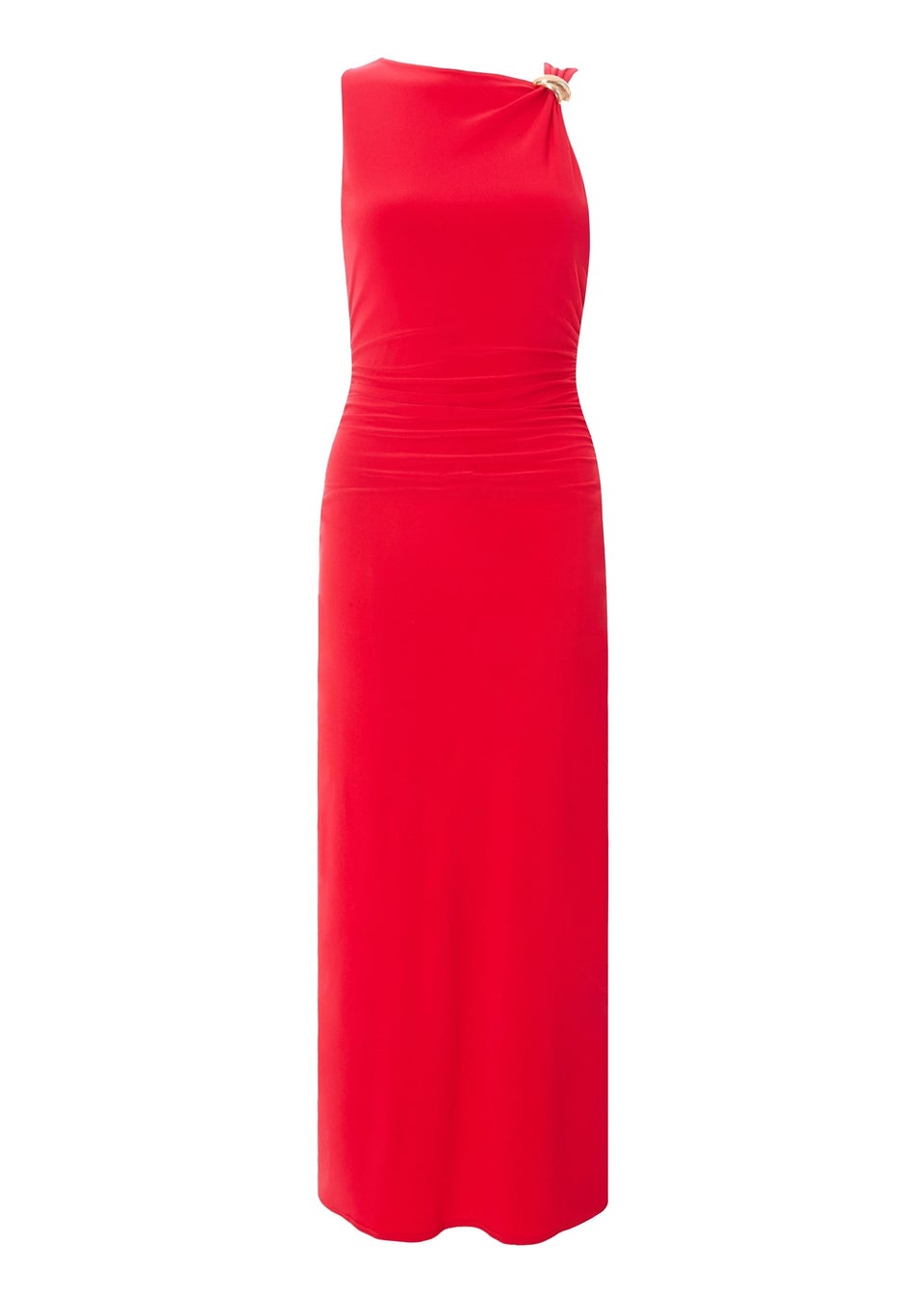 Quiz Red Buckle Detail Midaxi Dress