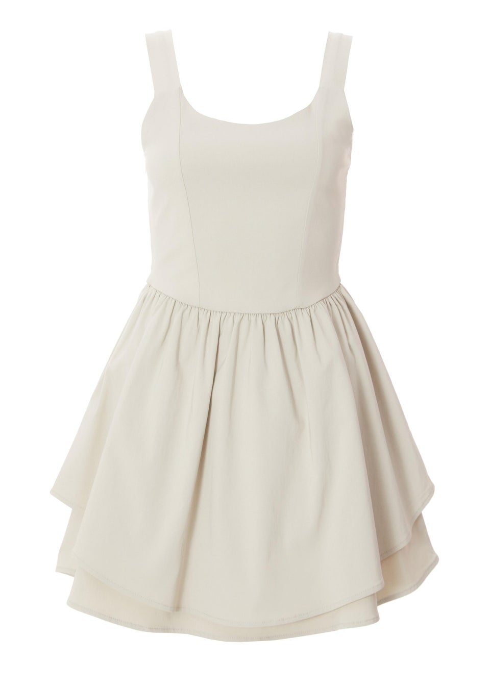 Quiz Stone Double Layered Skater Dress