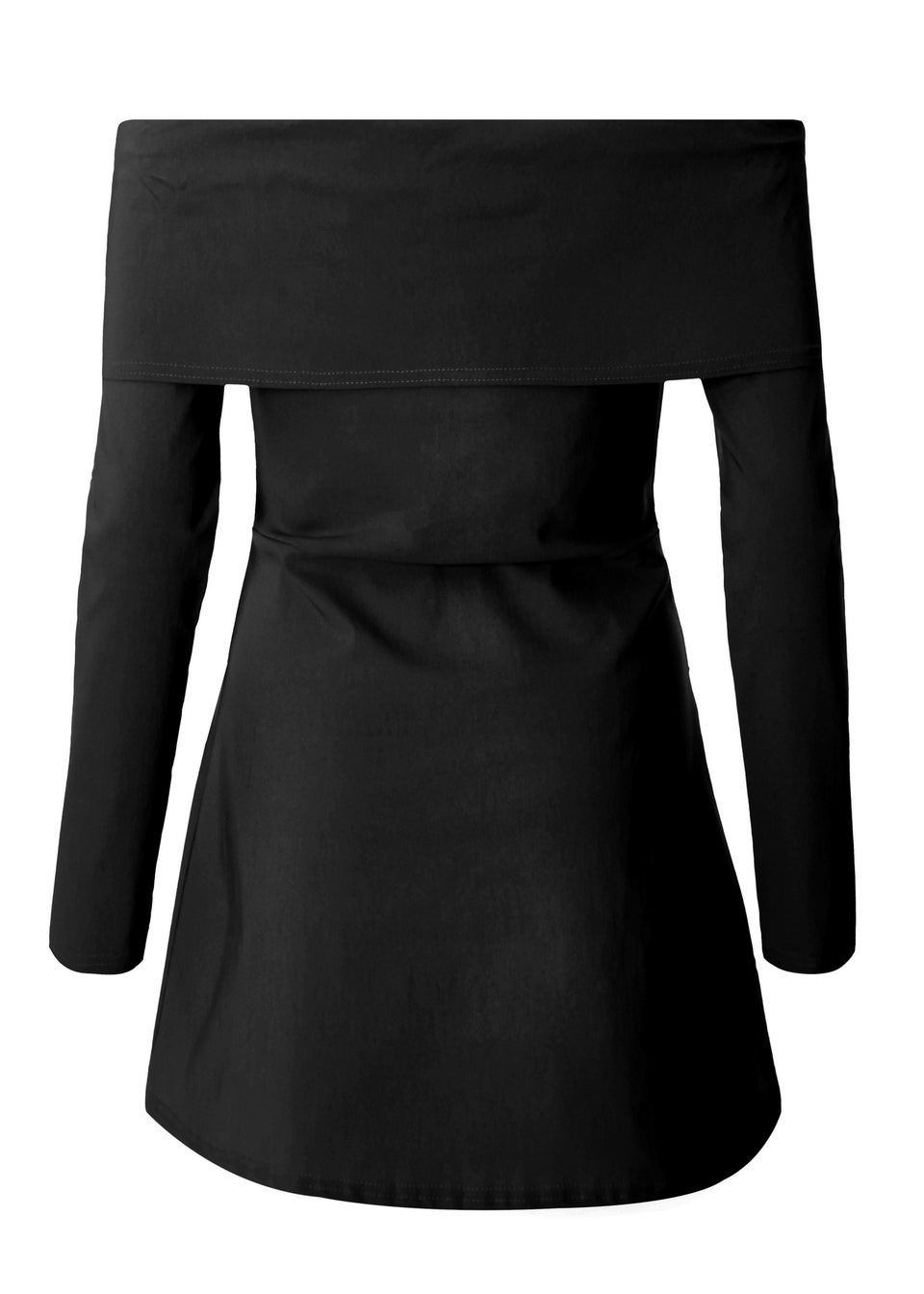 Quiz Black Bardot Long Sleeve Mini Dress