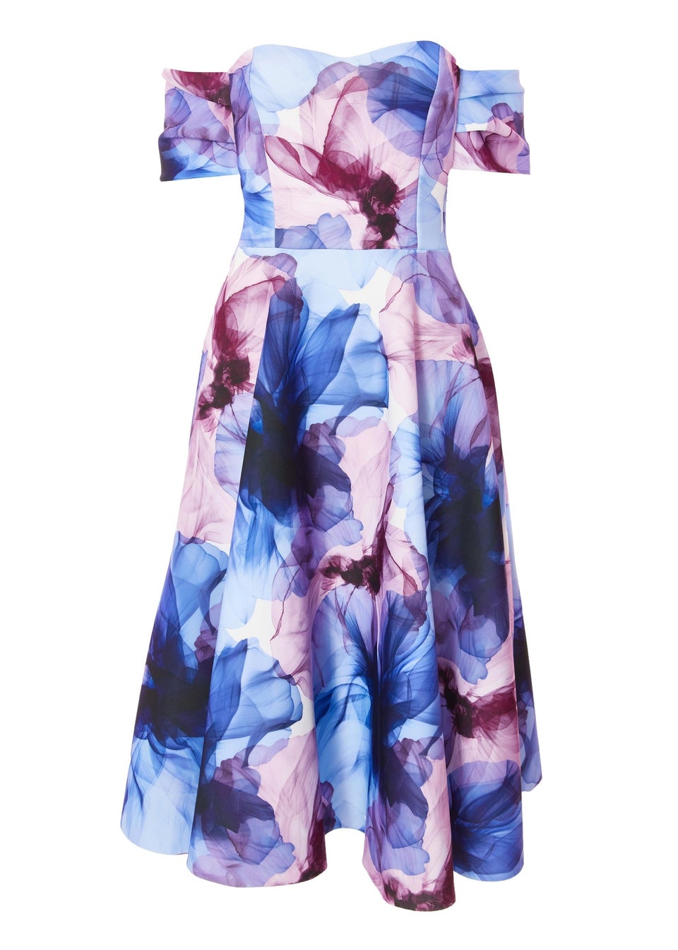 Quiz Blue Floral Skater Dress