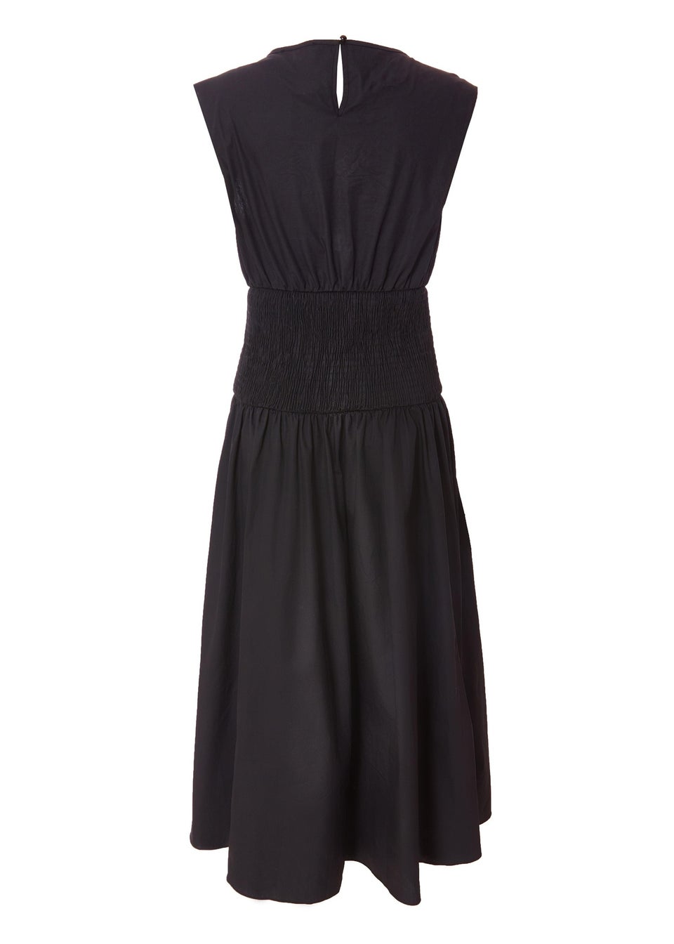 Quiz Black Shirred Waist Midaxi Dress