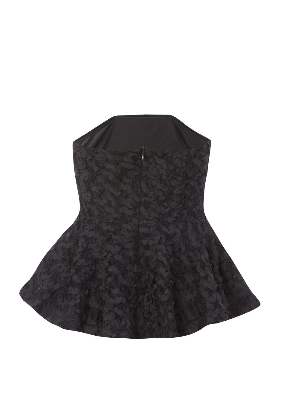 Quiz Black Floral Textured Peplum Top