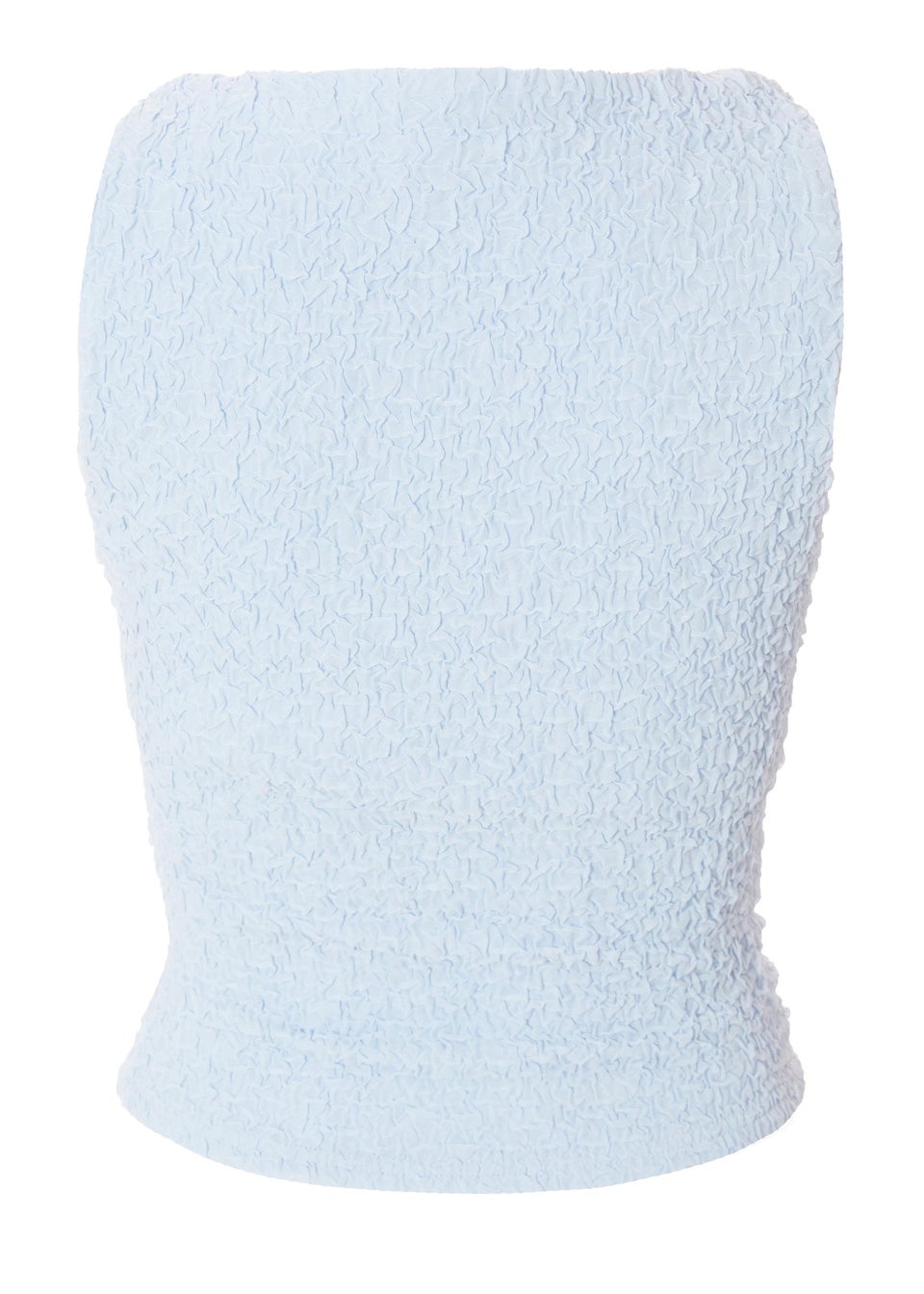 Quiz Blue Textured Mesh Top