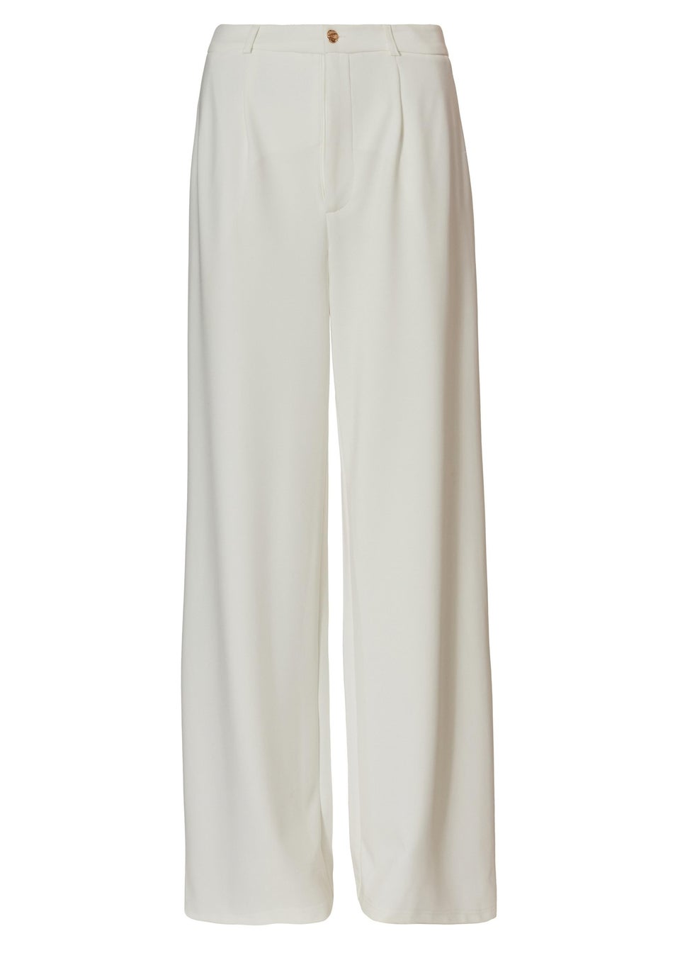 Quiz Cream Wide Leg Trousers