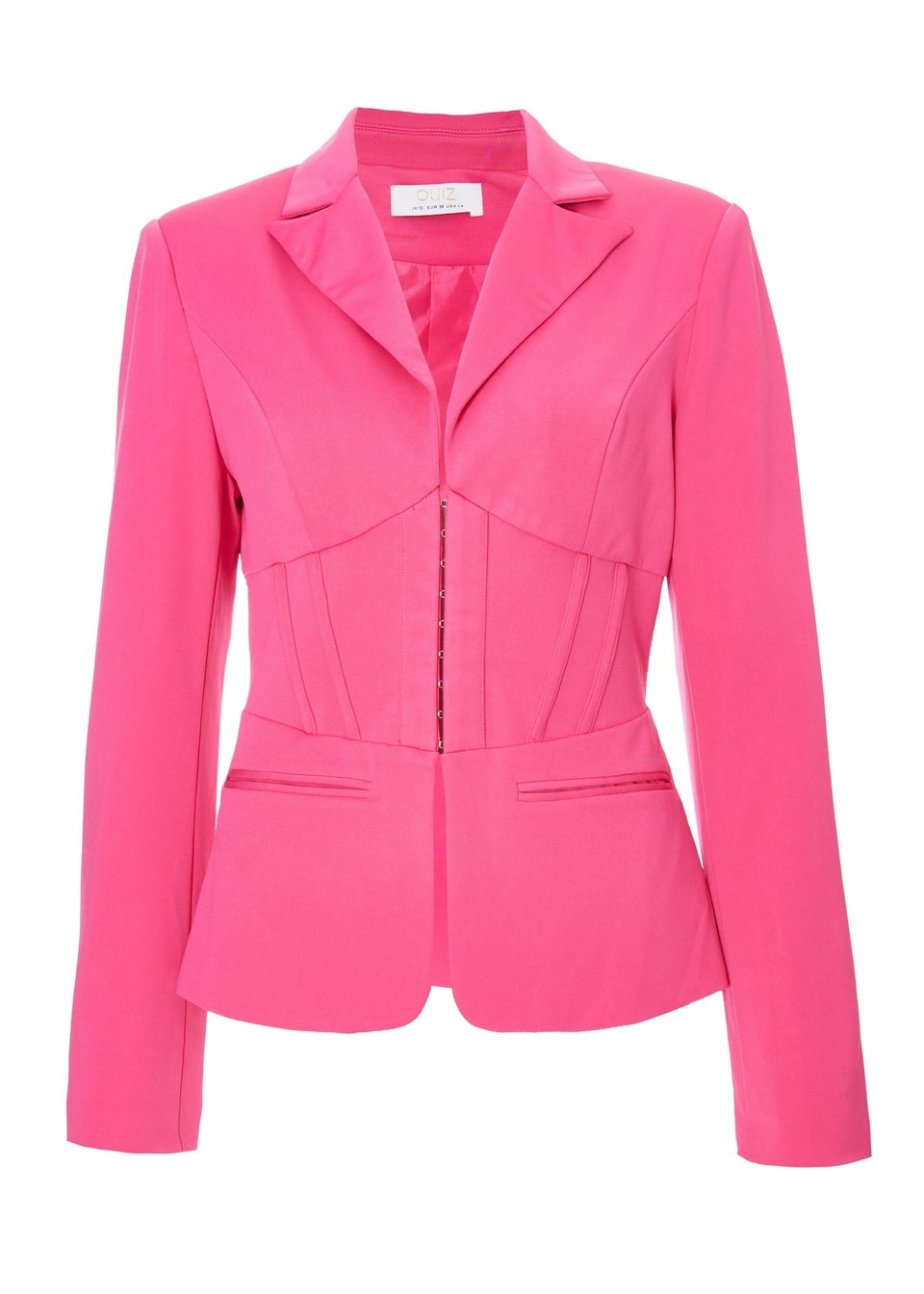 Quiz Pink Woven Tailored Blazer