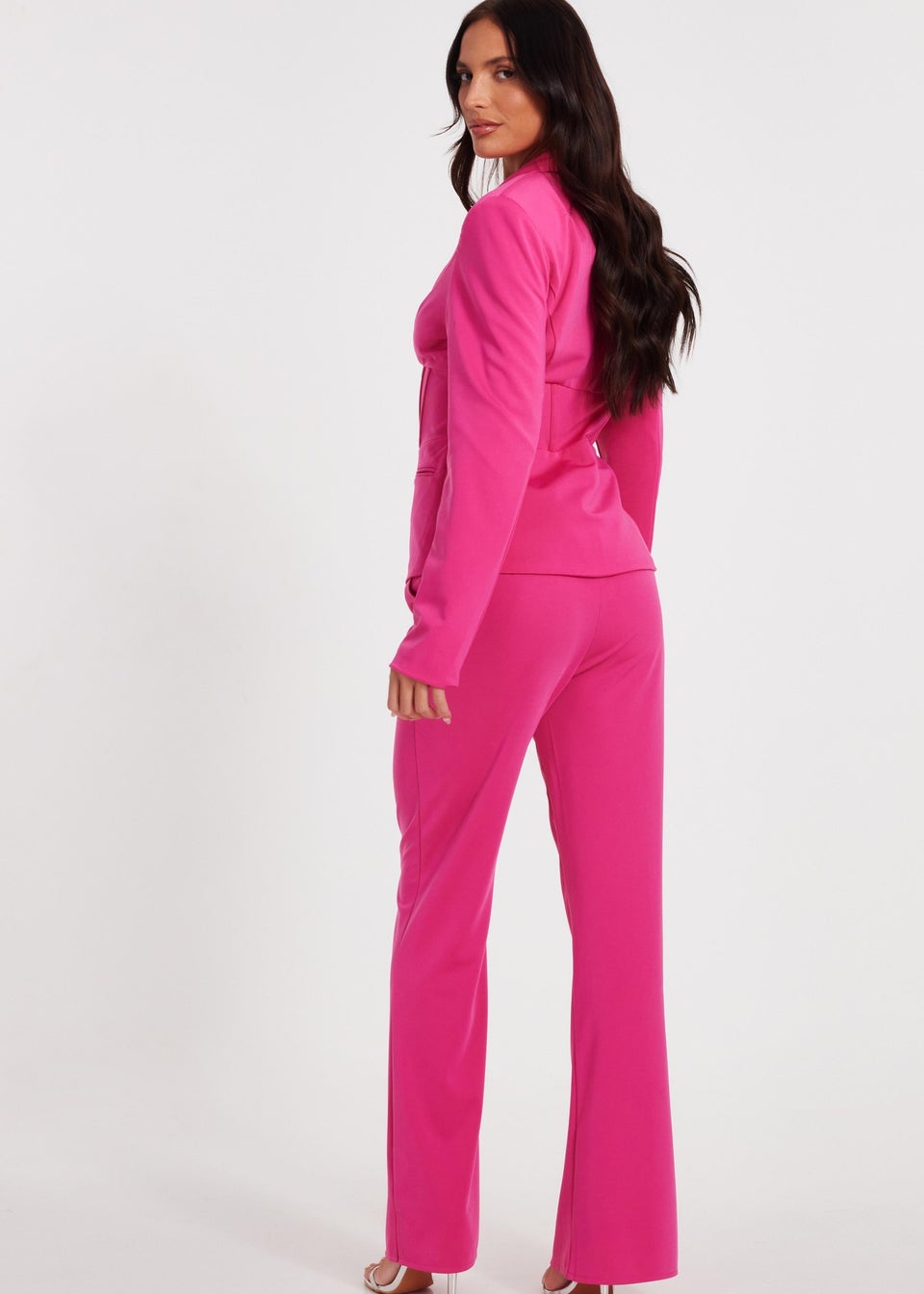 Quiz Pink Woven Tailored Blazer