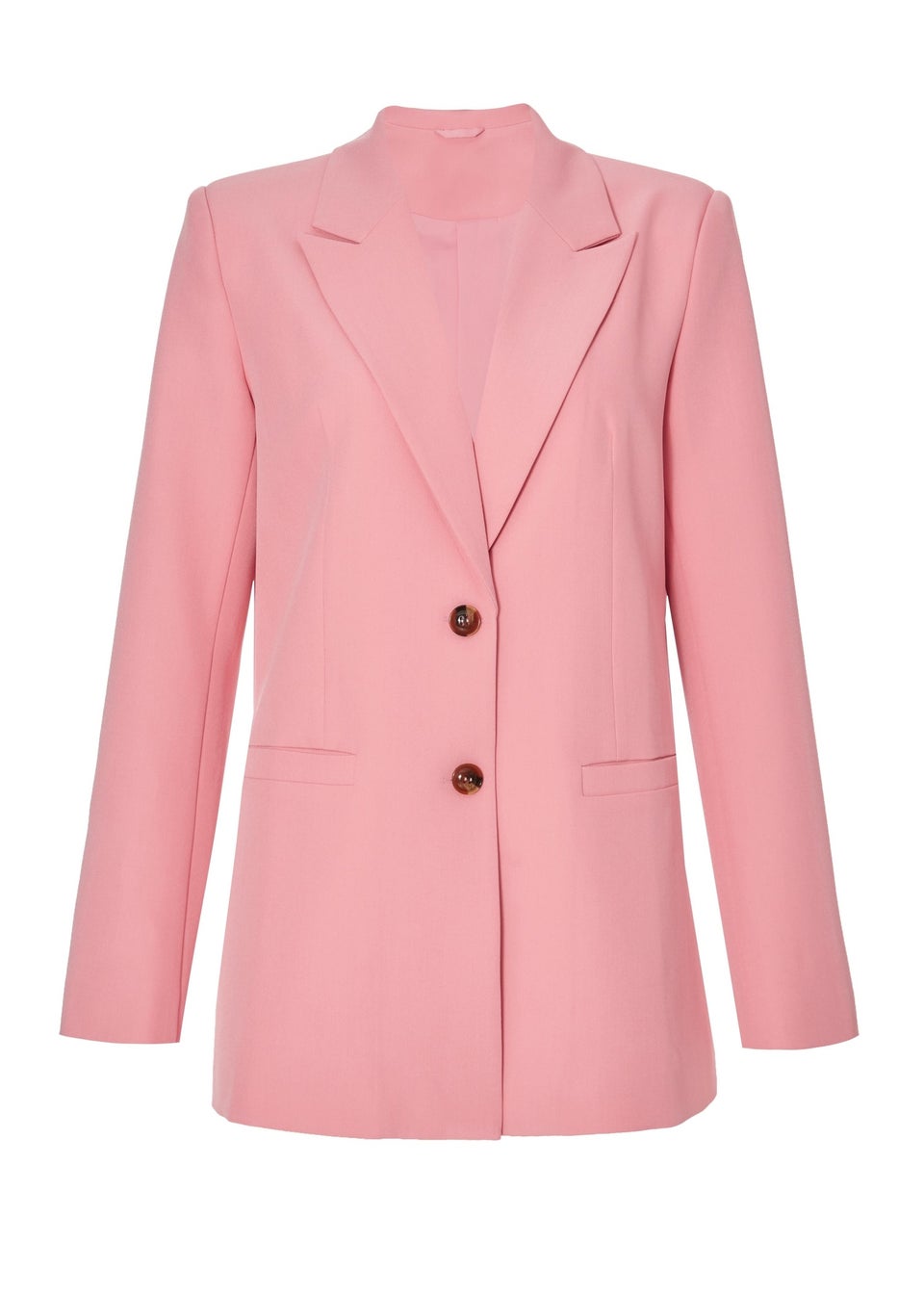 Quiz Coral Petite Woven Long Sleeve Blazer