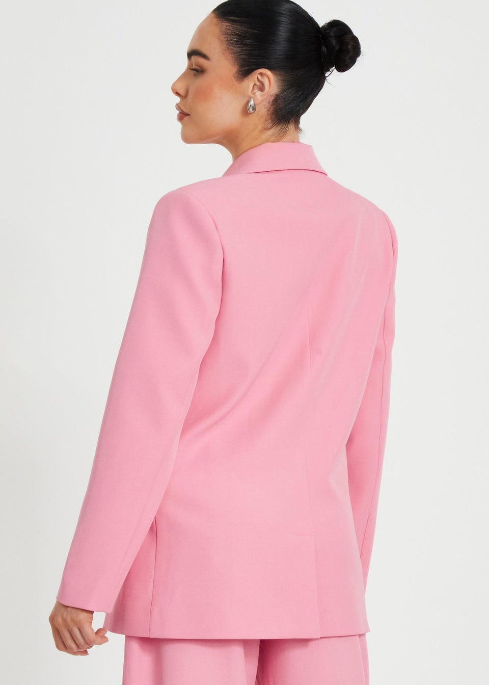 Quiz Coral Petite Woven Long Sleeve Blazer