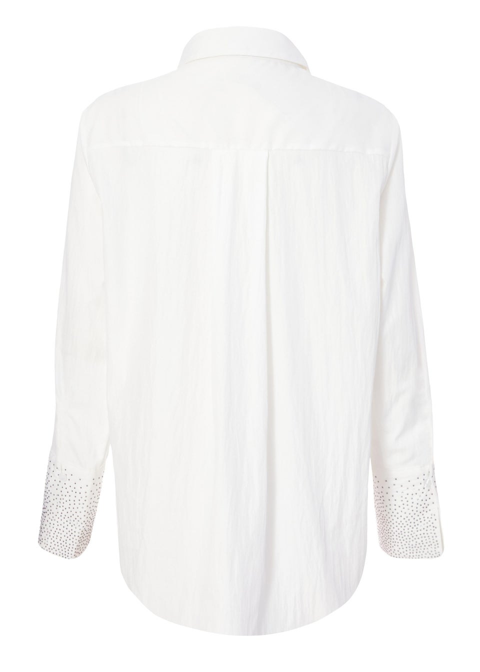 Quiz White Diamante Cuff Shirt