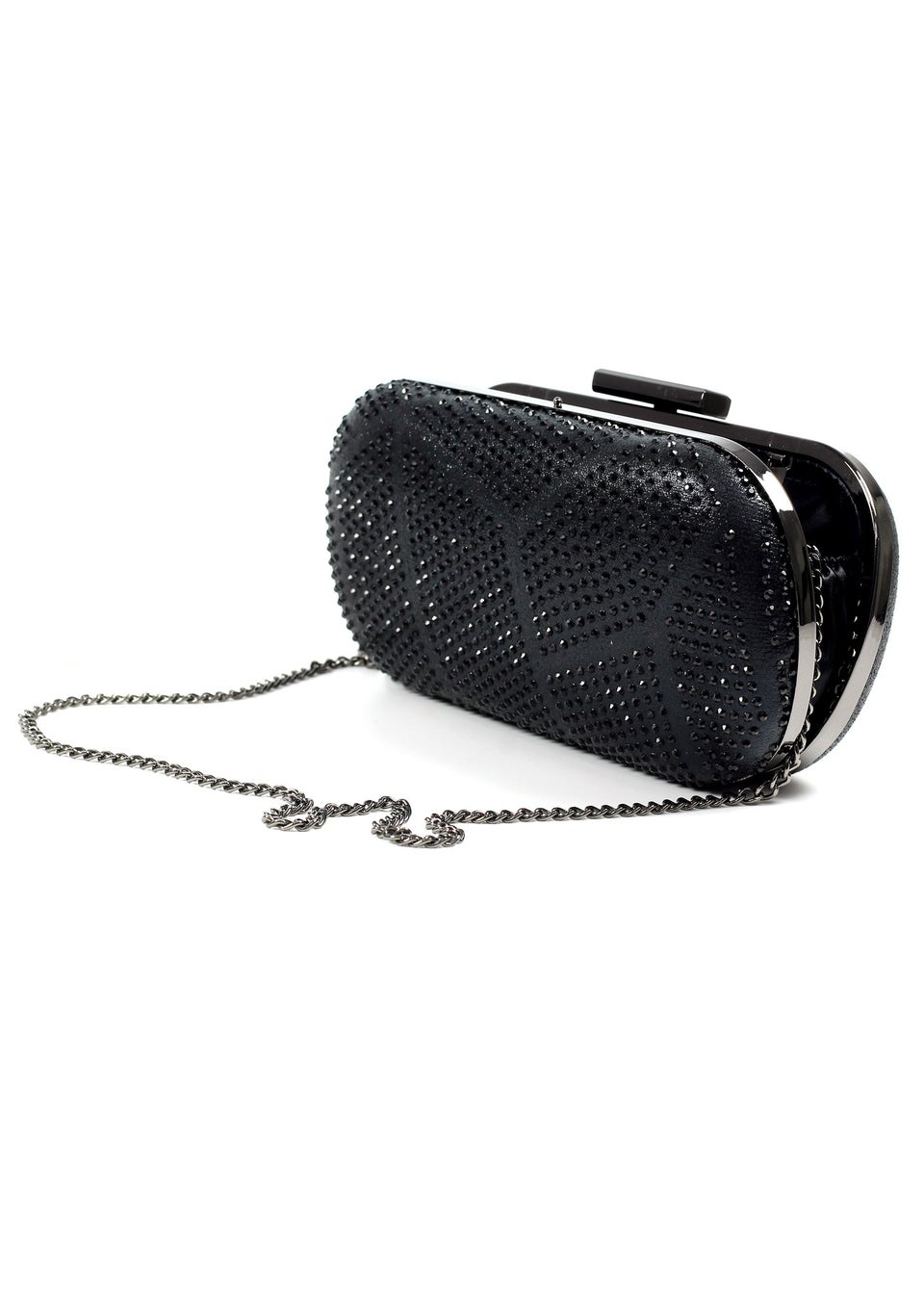 Lunar Francie Black Gemstone Clutch Bag