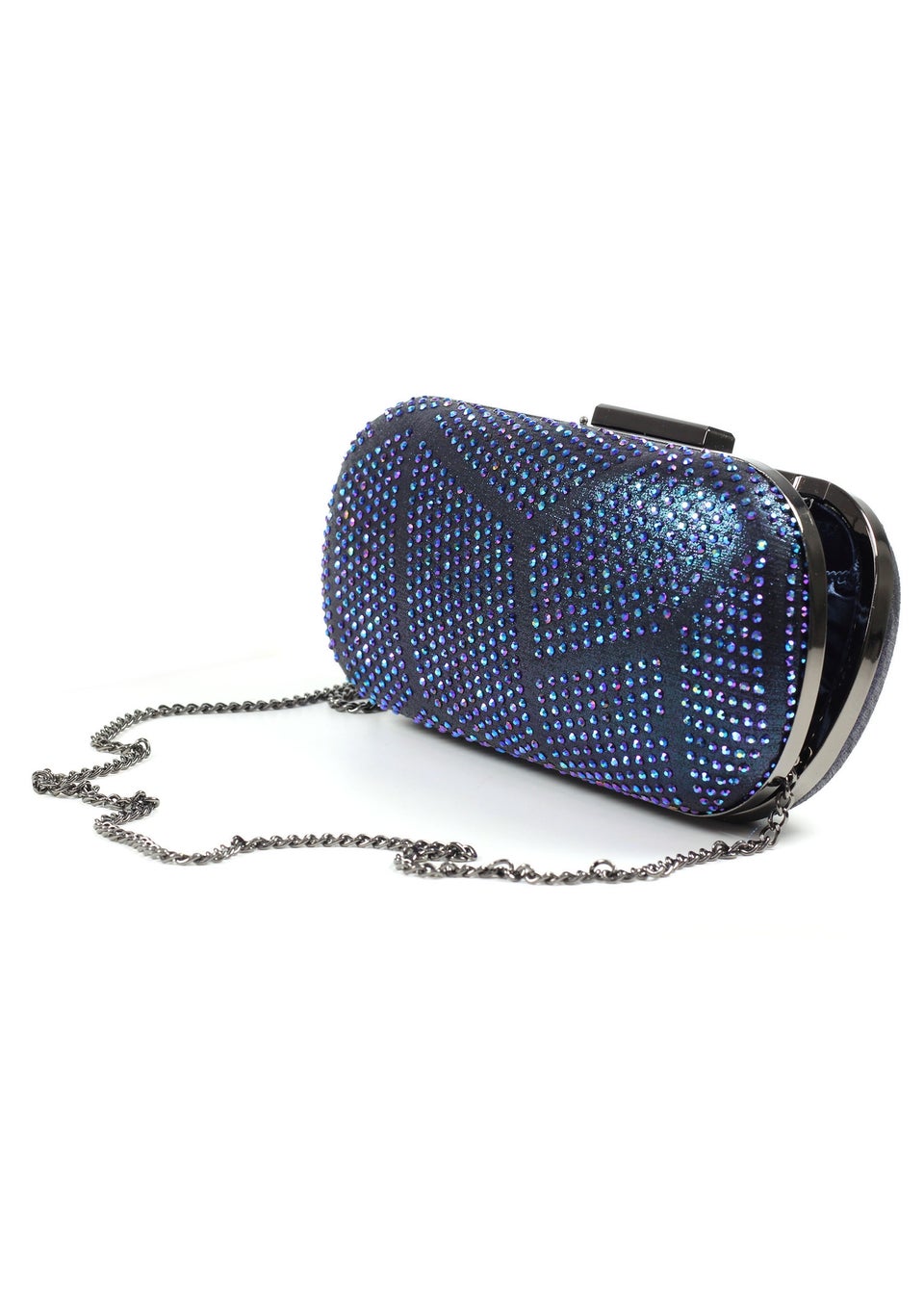 Lunar Francie Navy Gemstone Clutch Bag