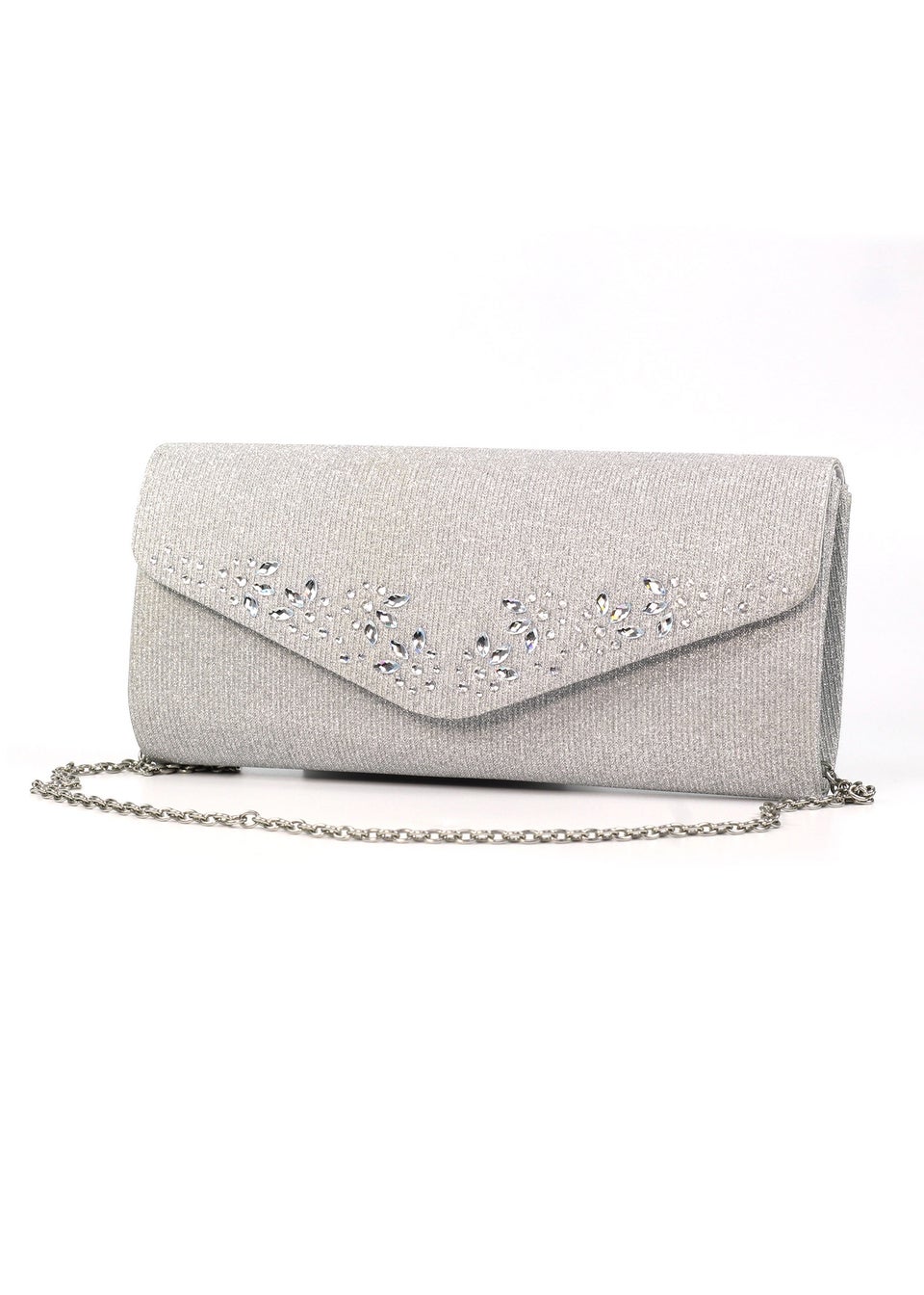 Lunar Willow Silver Clutch Bag