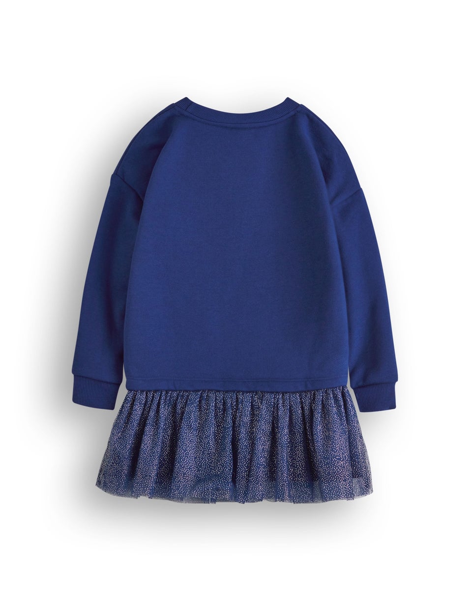 Disney Frozen Front Print Blue Dress (2-8 Years)