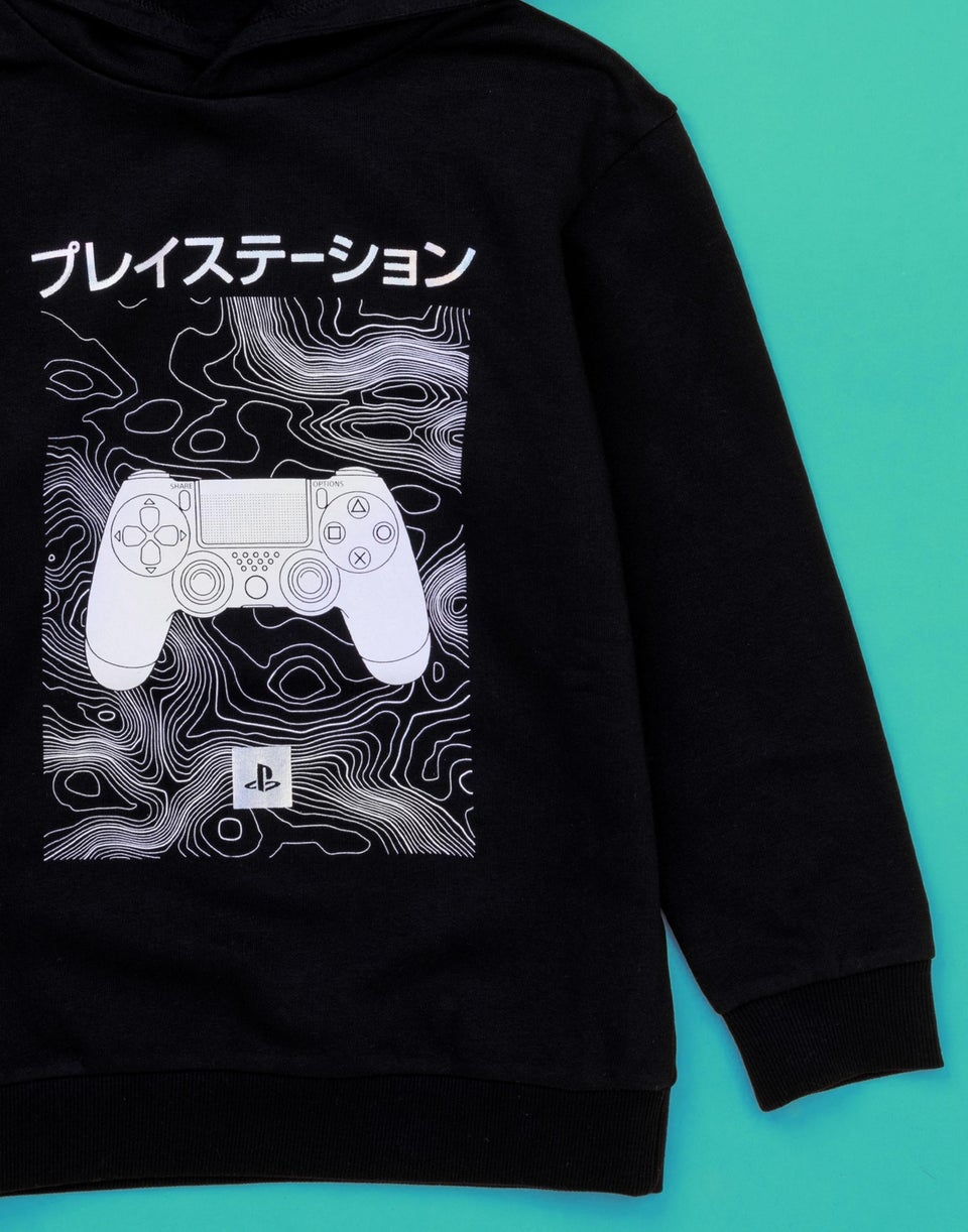 Playstation Black Controller Kids Hoodie (5-14 years)