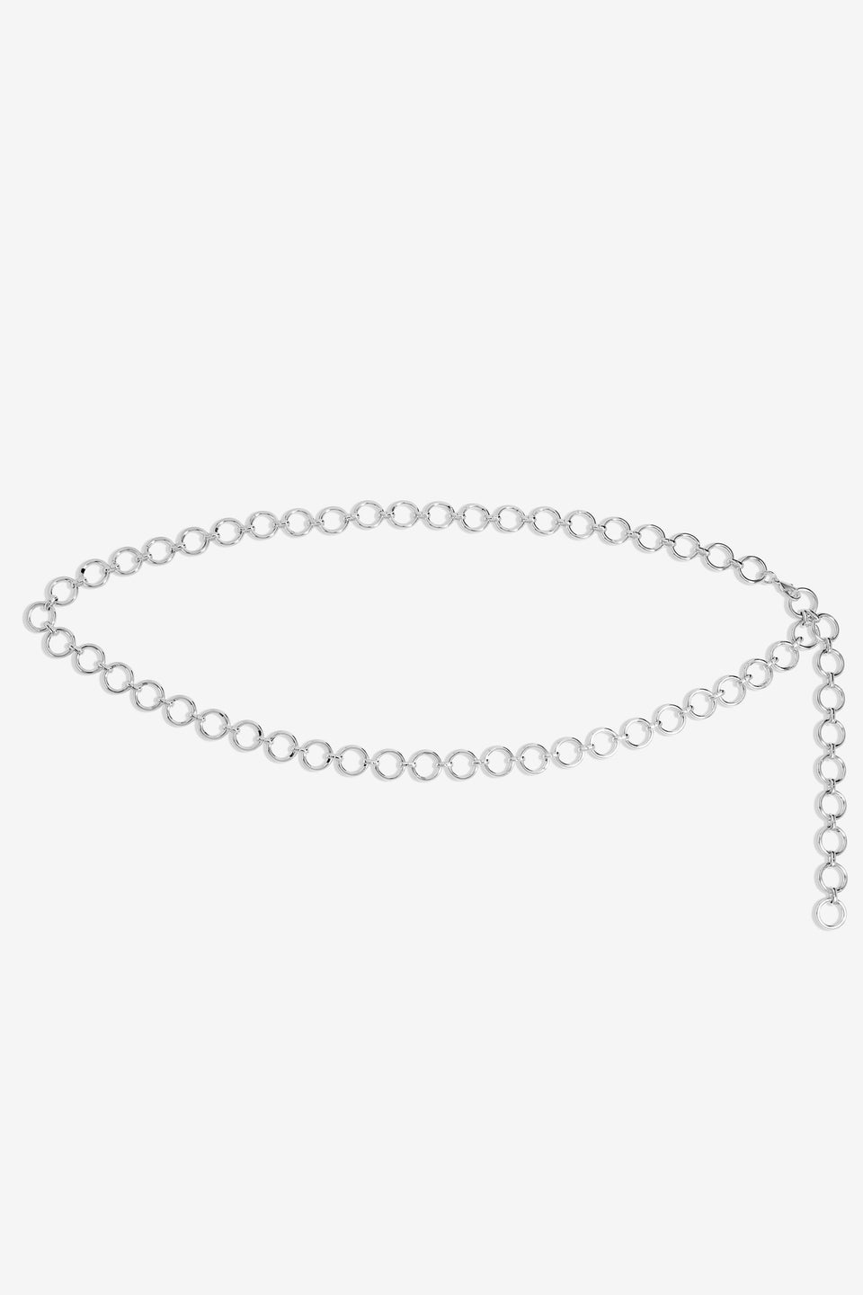 Mood Silver Polished Open Round Chain Belt