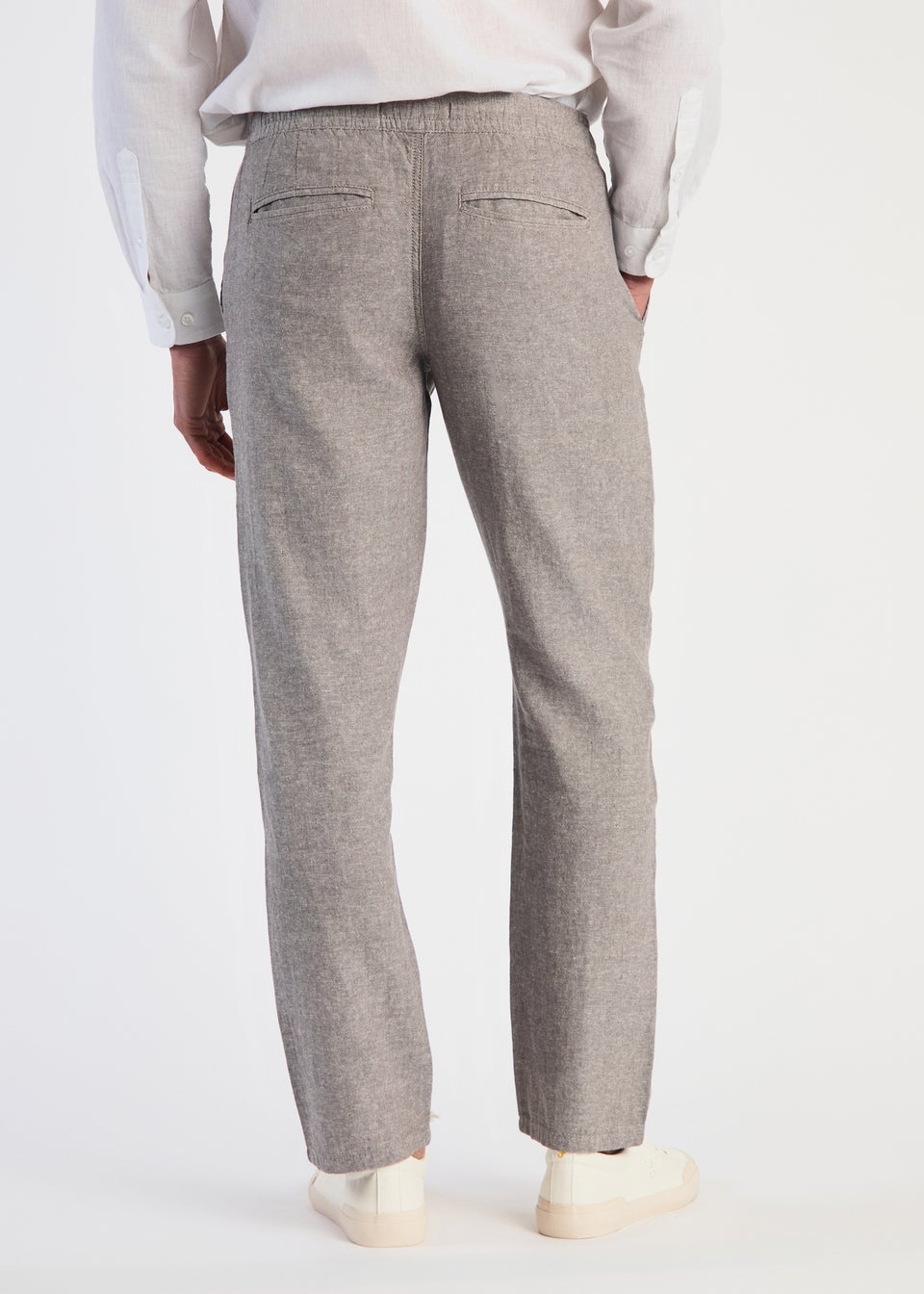 Tokyo Laundry Grey Linen Blend Straight Leg Trousers