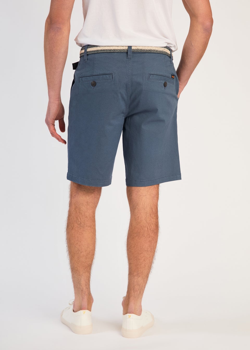 Tokyo Laundry Blue Cotton Chino Short With Belt