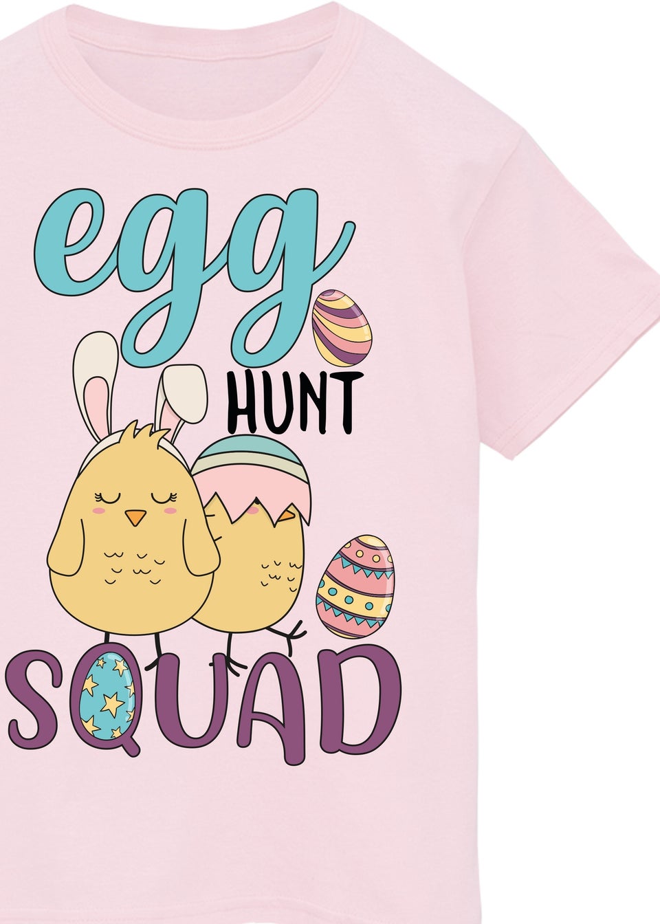 Brands In Egg Hunt Squad Kids Pink Graphic T-Shirt (3-13 Years)