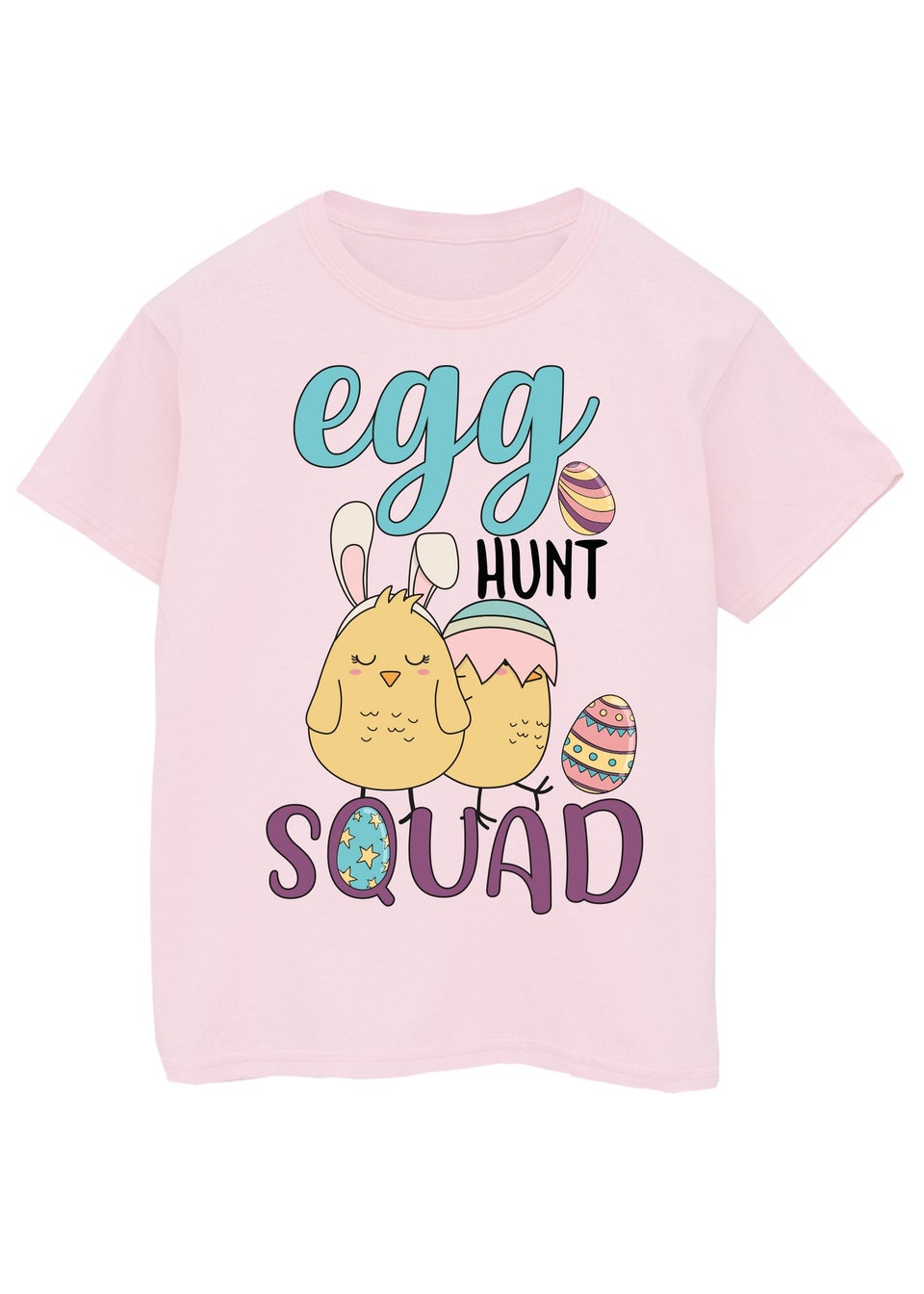 Brands In Egg Hunt Squad Kids Pink Graphic T-Shirt (3-13 Years)