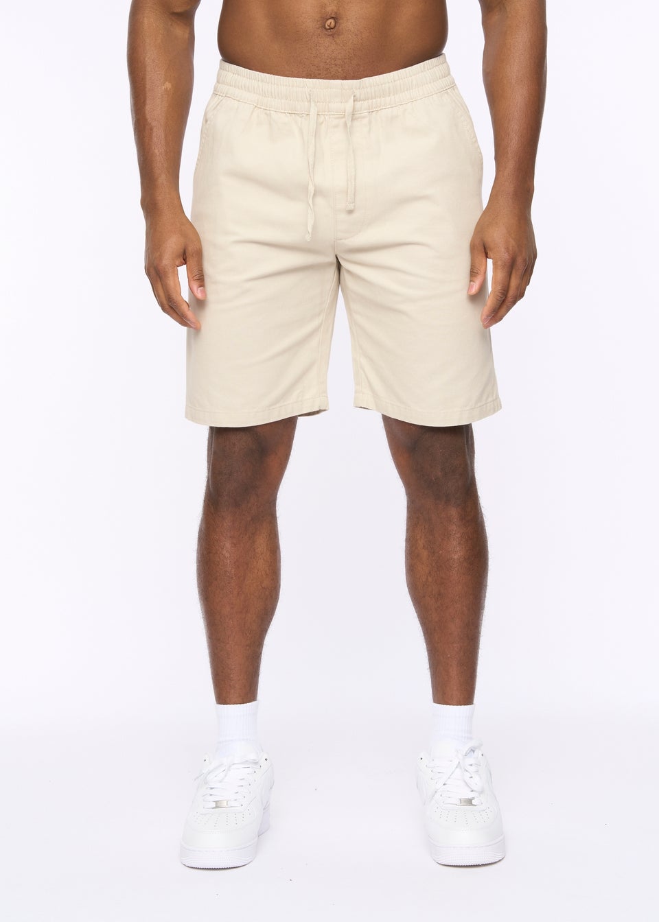 Crosshatch Light Stone Blansmoore Elastic Waist Shorts