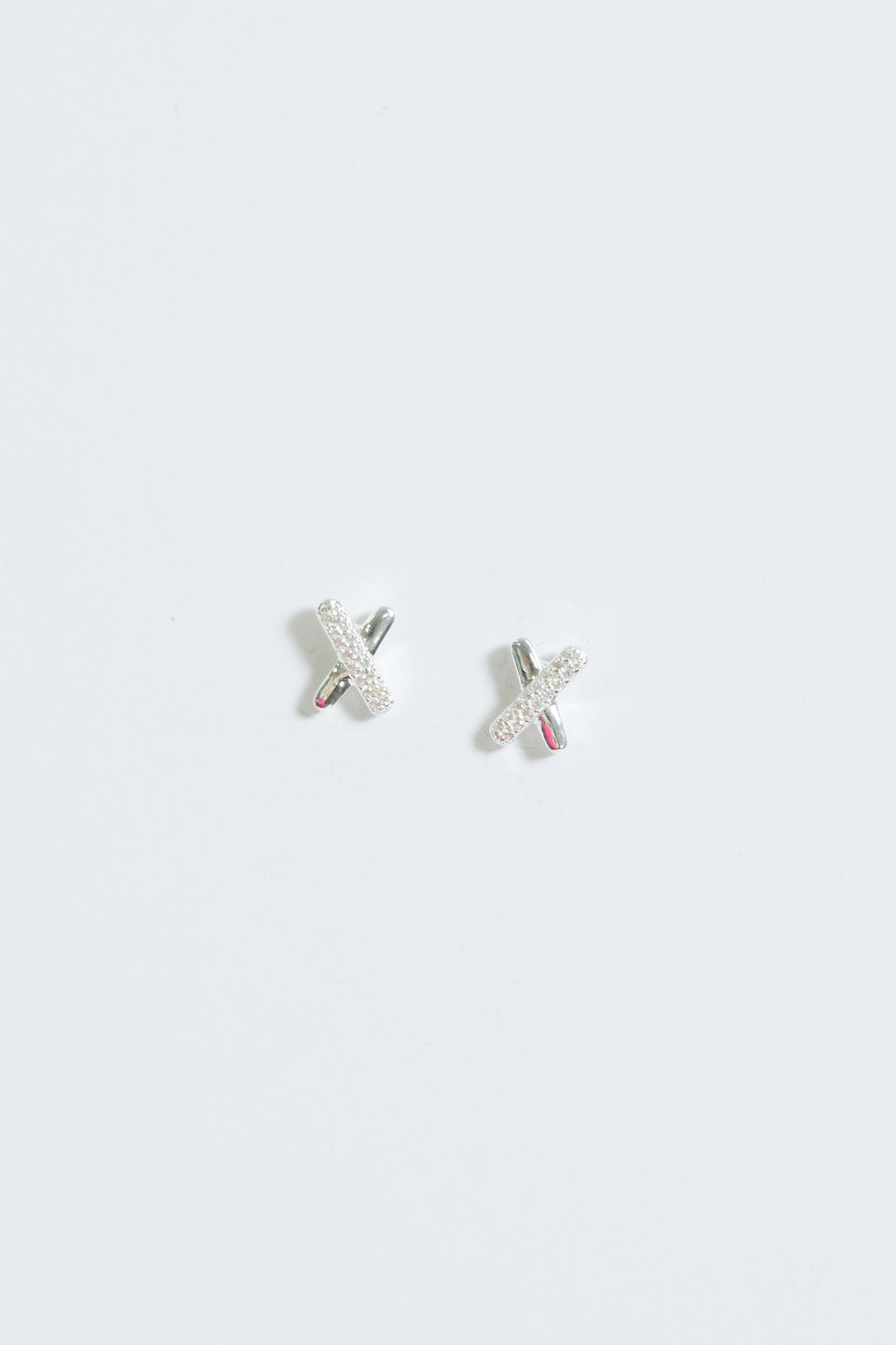 Simply Silver Sterling Silver 925 Polished & Crystal Kiss Stud Earrings