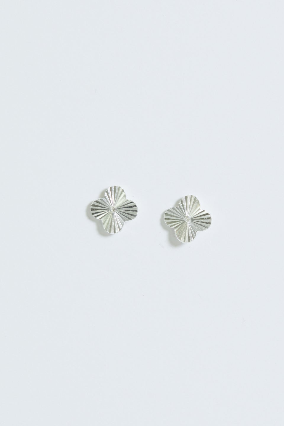Simply Silver Sterling Silver 925 Diamond Cut Clover Stud Earrings