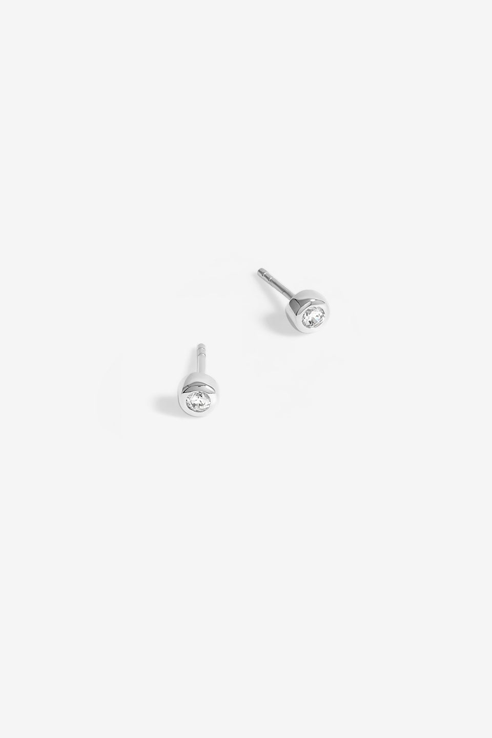 Simply Silver Sterling Silver 925 Polished & Cubic Zirconia Stud Earrings