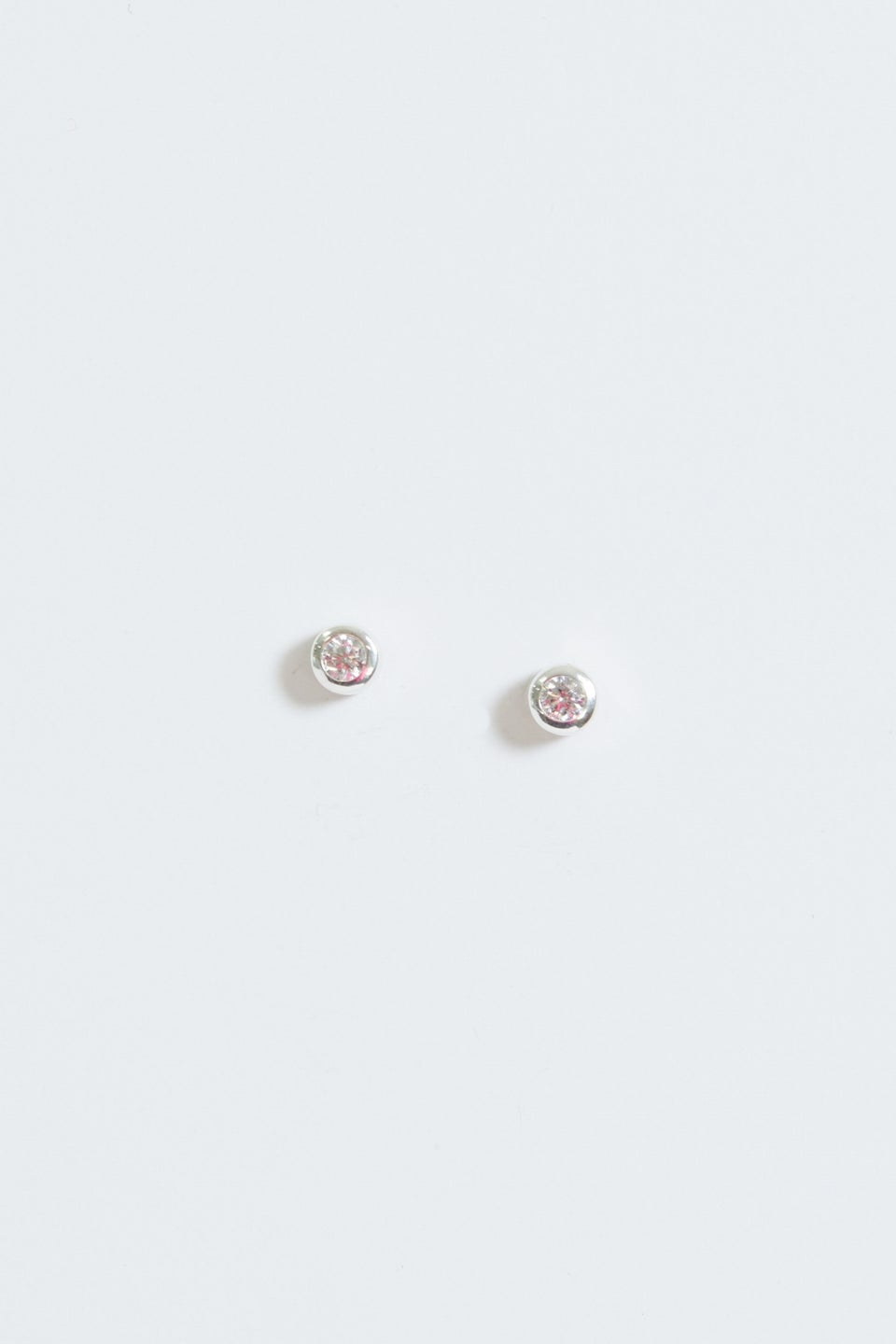 Simply Silver Sterling Silver 925 Polished & Cubic Zirconia Stud Earrings