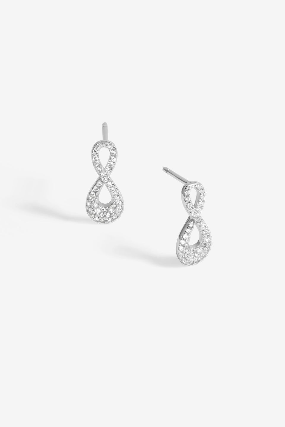 Simply Silver Sterling Silver 925 Cubic Zirconia Infinity Stud Earrings
