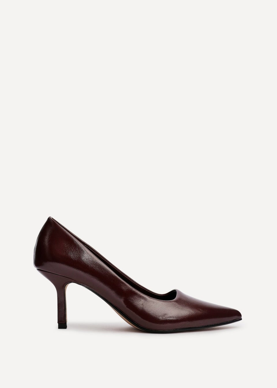 Linzi Kat Burgundy Faux Leather Court Heels