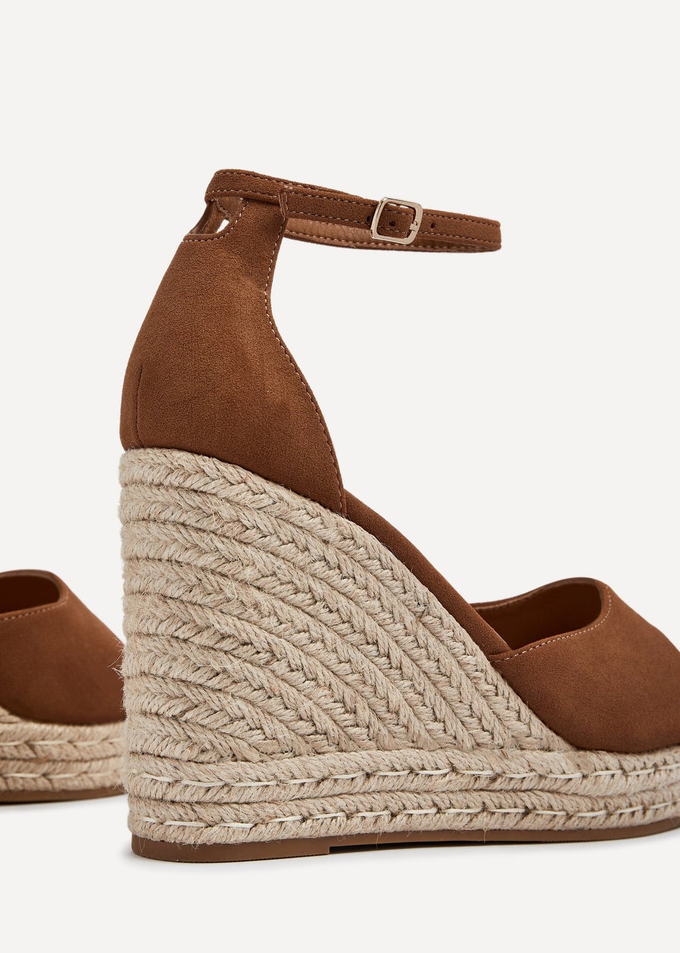 Linzi Gracio Tan Faux Suede Rope Platform Wedge