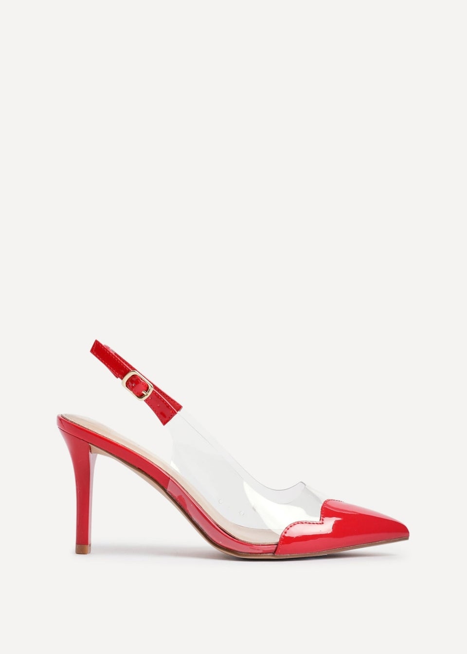 Linzi Nolita Red Perspex Patent Mix Slingback Court Heels