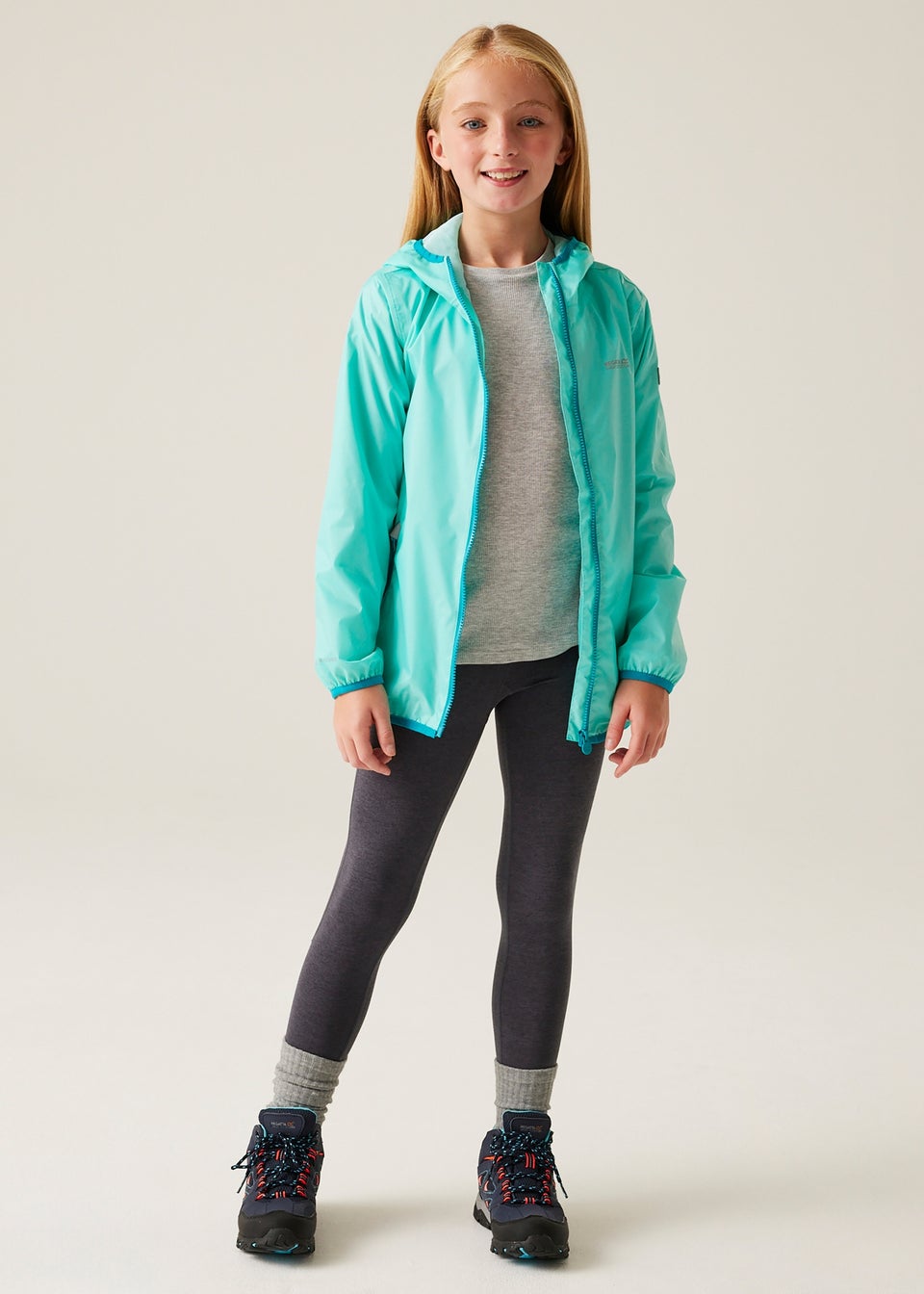 Regatta Blue Exotic Plume Kids Lever II Waterproof Breathable Isolite Jacket (3-16 Years)