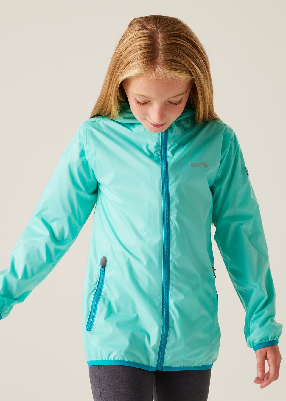 Regatta Blue Exotic Plume Kids Lever II Waterproof Breathable Isolite Jacket (3-16 Years)