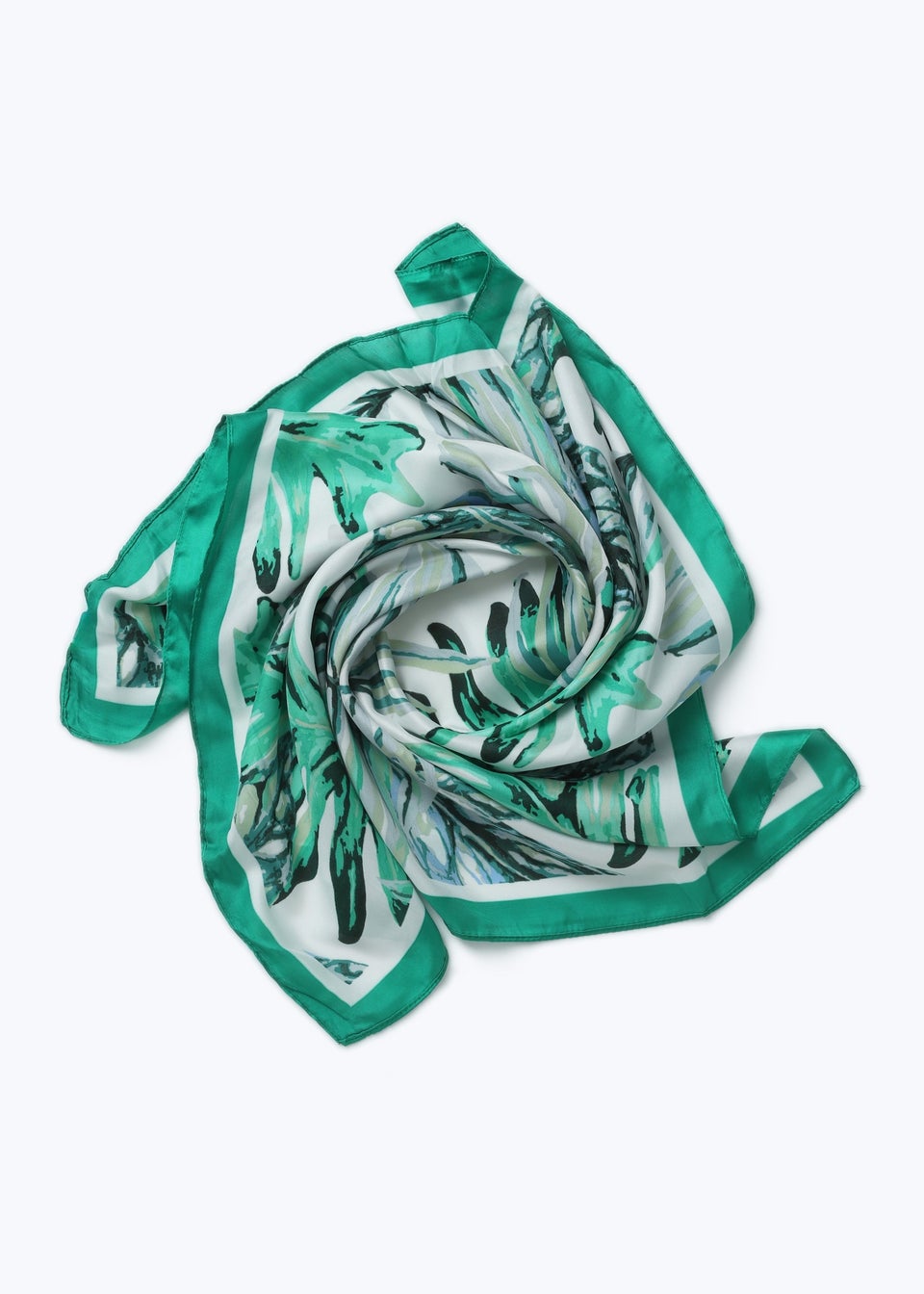 Muse Green Leaf Print Hair Scarf