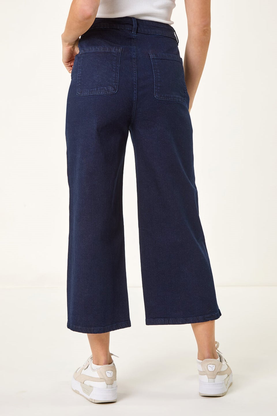 Dusk Indigo Dusk Denim Pocket Detail Wide Leg Culotte