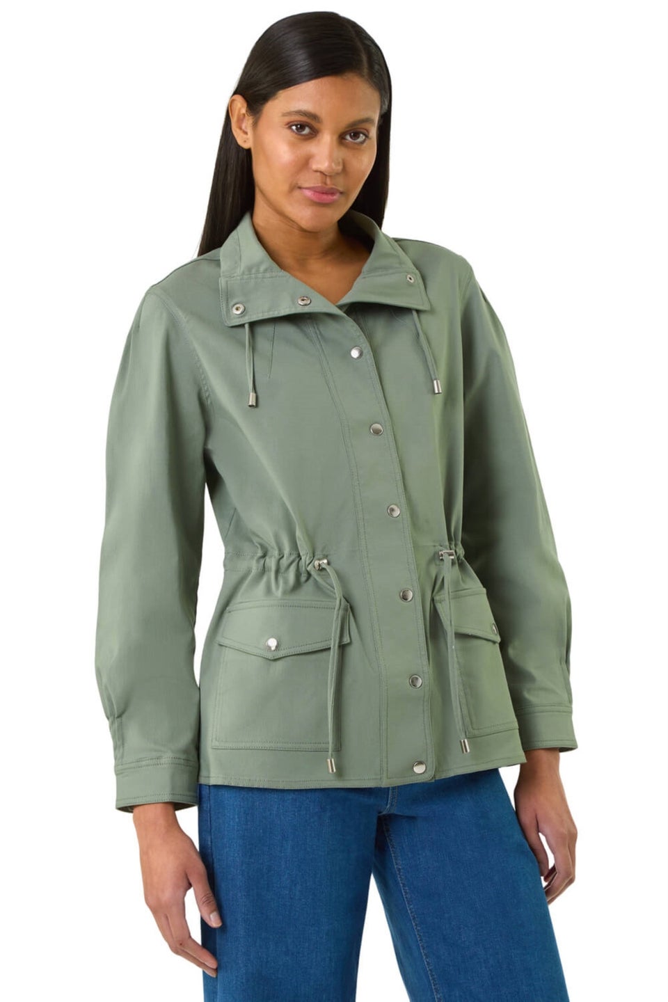 Roman Khaki Buttoned Safari Jacket