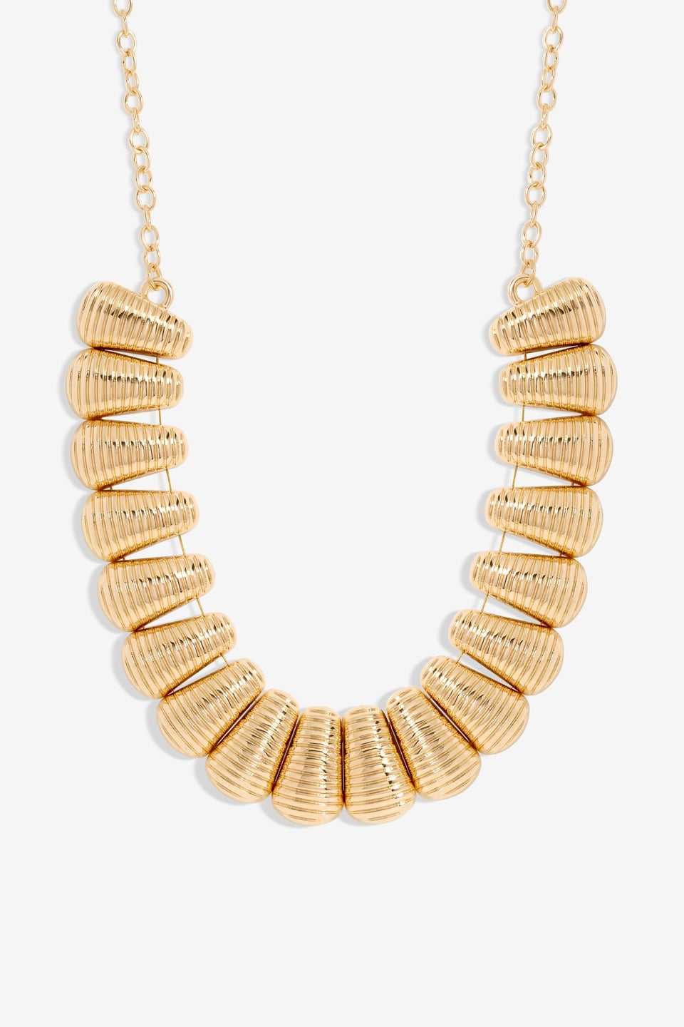 Mood Gold Polished Ridged Collar Necklace