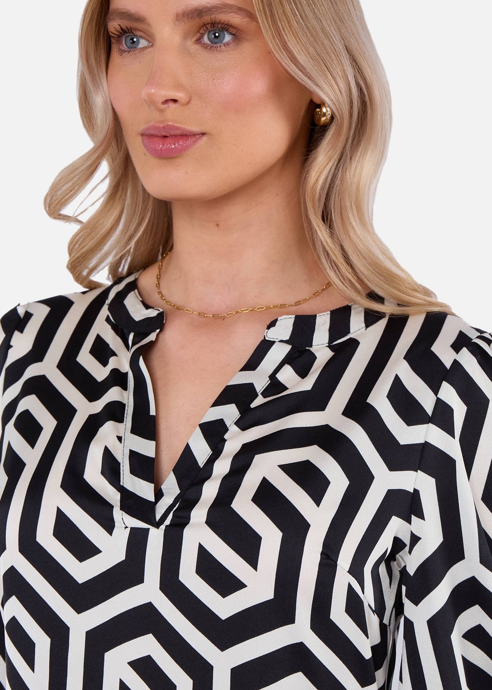Gini loondon Black Geo Print Smock Maxi Dress