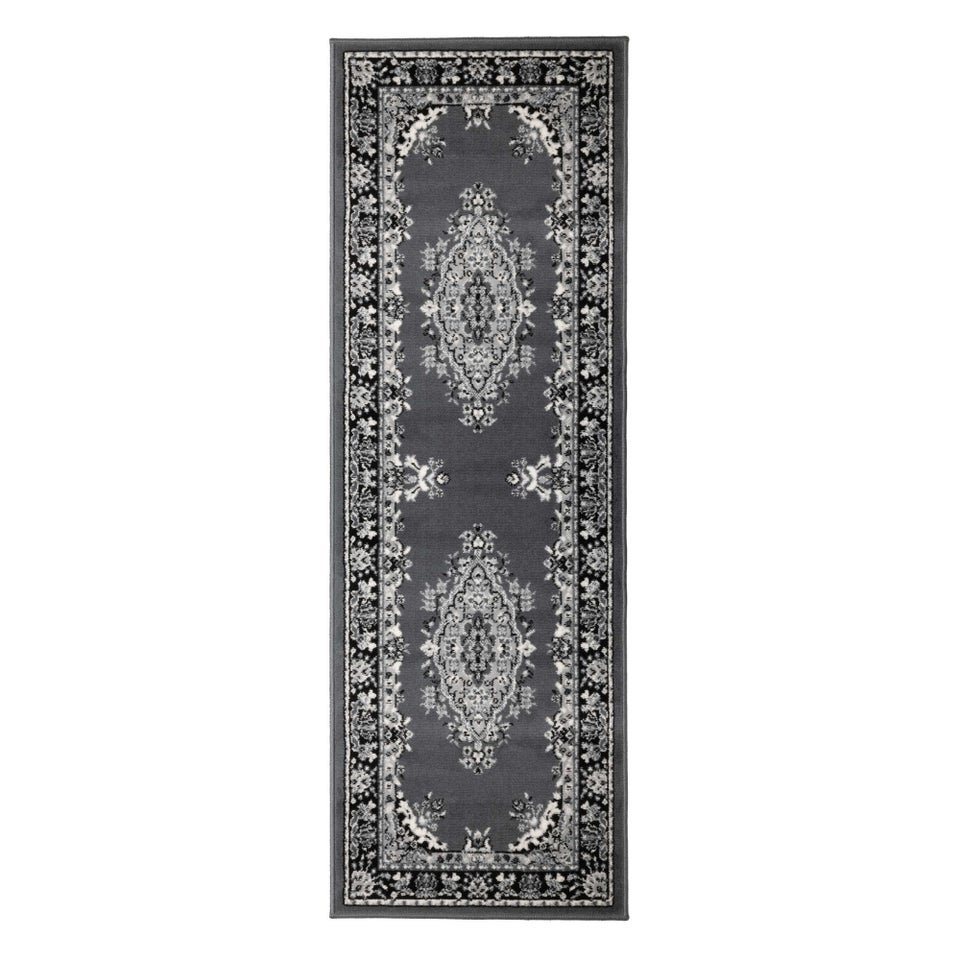 Homemaker Grey Traditional Runner Rug