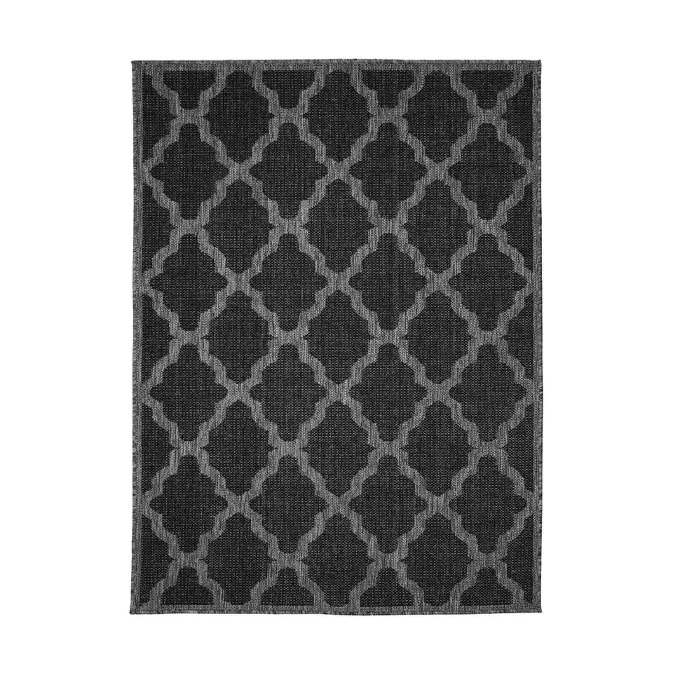 Homemaker Black Trellis Gel Flatweave Runner Rug